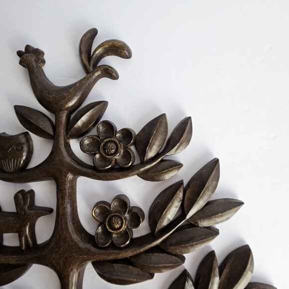 Vintage Homeco Tree of Life Wall Decor – Pair of Mid-Century Syroco Style Plaque - Picture 15 of 16